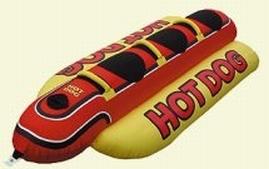 Kwik hotdog towable tube 1-3 person - red/black/yellow - 8-1/2' x 44'' hd-3