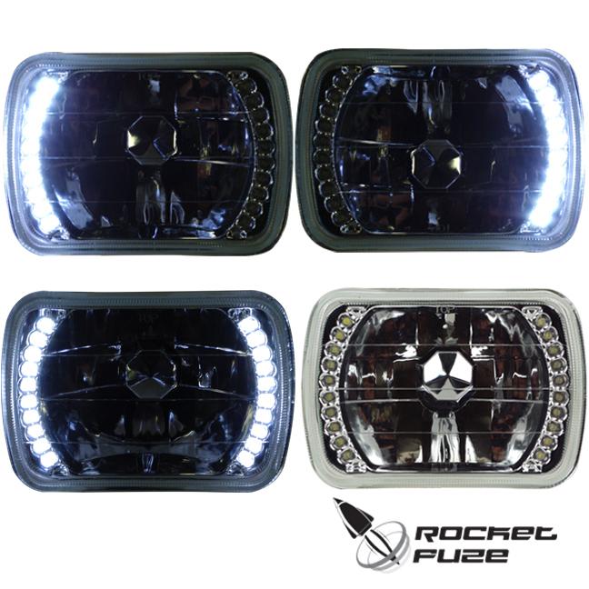 Sale no resv universal new 7x6 conversion crystal headlights led florecent white