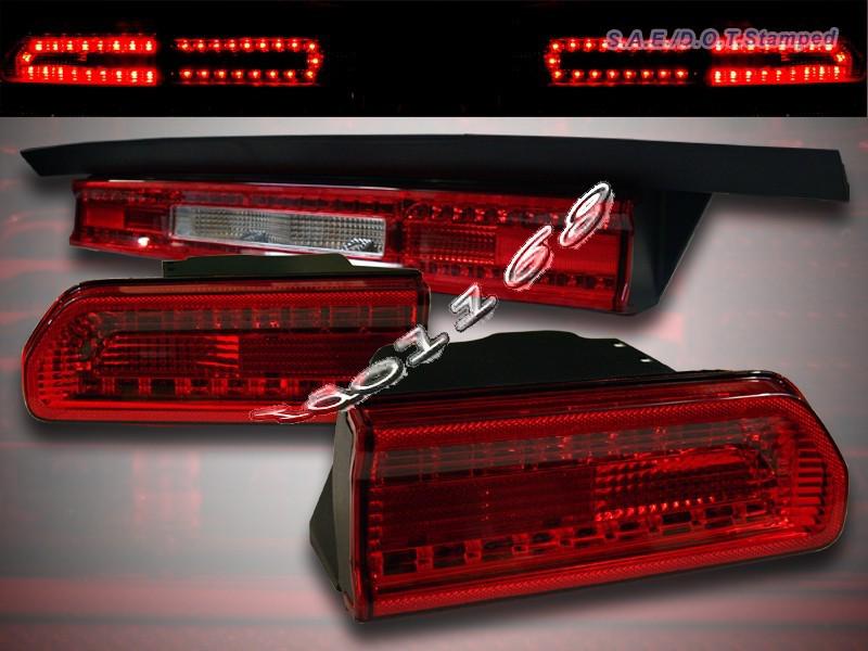 08-10 dodge challenger led red clear tail lights left right rear lamps assembly