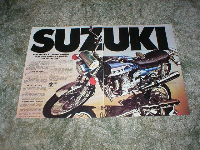 1975 suzuki re-5 rotary  original 2 pg street bike cycle ad