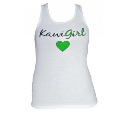 Brand new kawasaki white kawi-girl glitter tank top medium   k019-2752-whmd