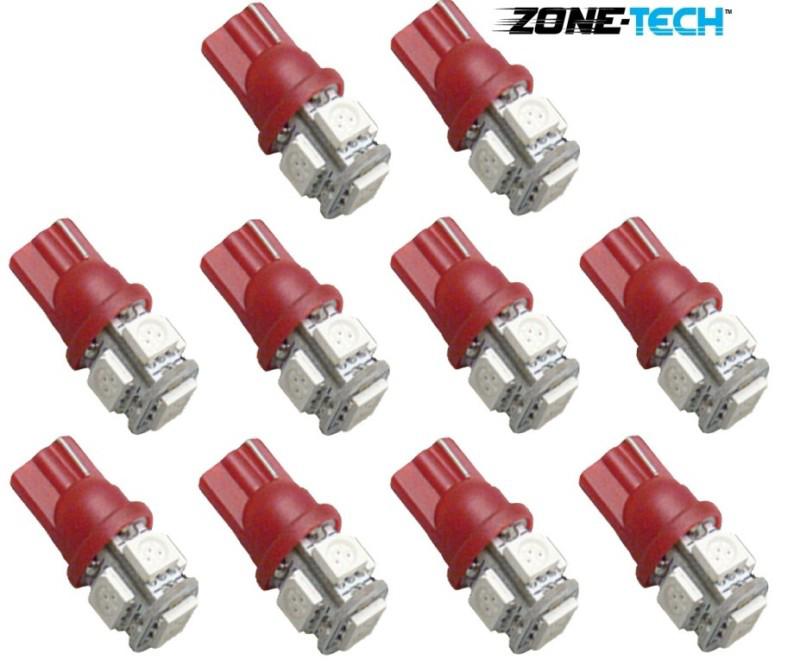 10x t10 194 168 5 smd 5050 super bright red led car wedge tail side light bulb  