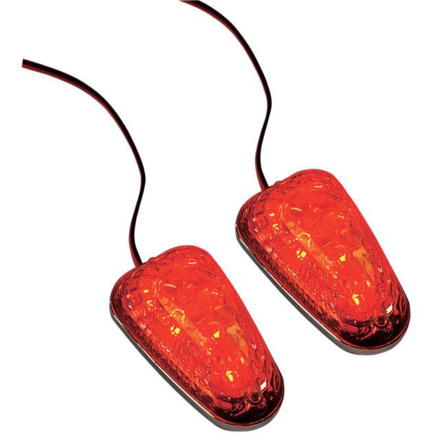 K&s led mini triangle flush mount marker light set chrome red