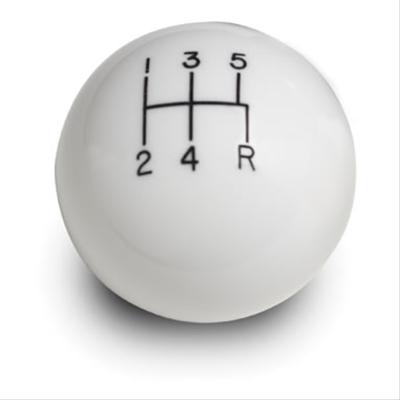 Lokar shift knob round polypropylene white 5-speed pattern manual transmission