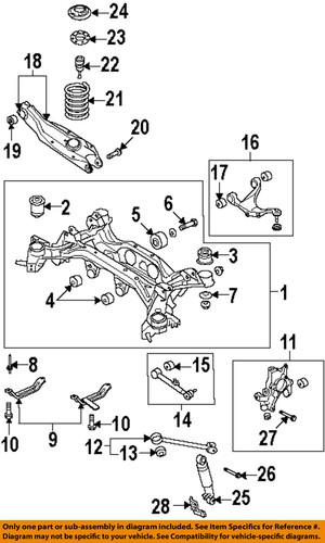 Hyundai oem 527122g000 rear suspension-lower control arm bolt