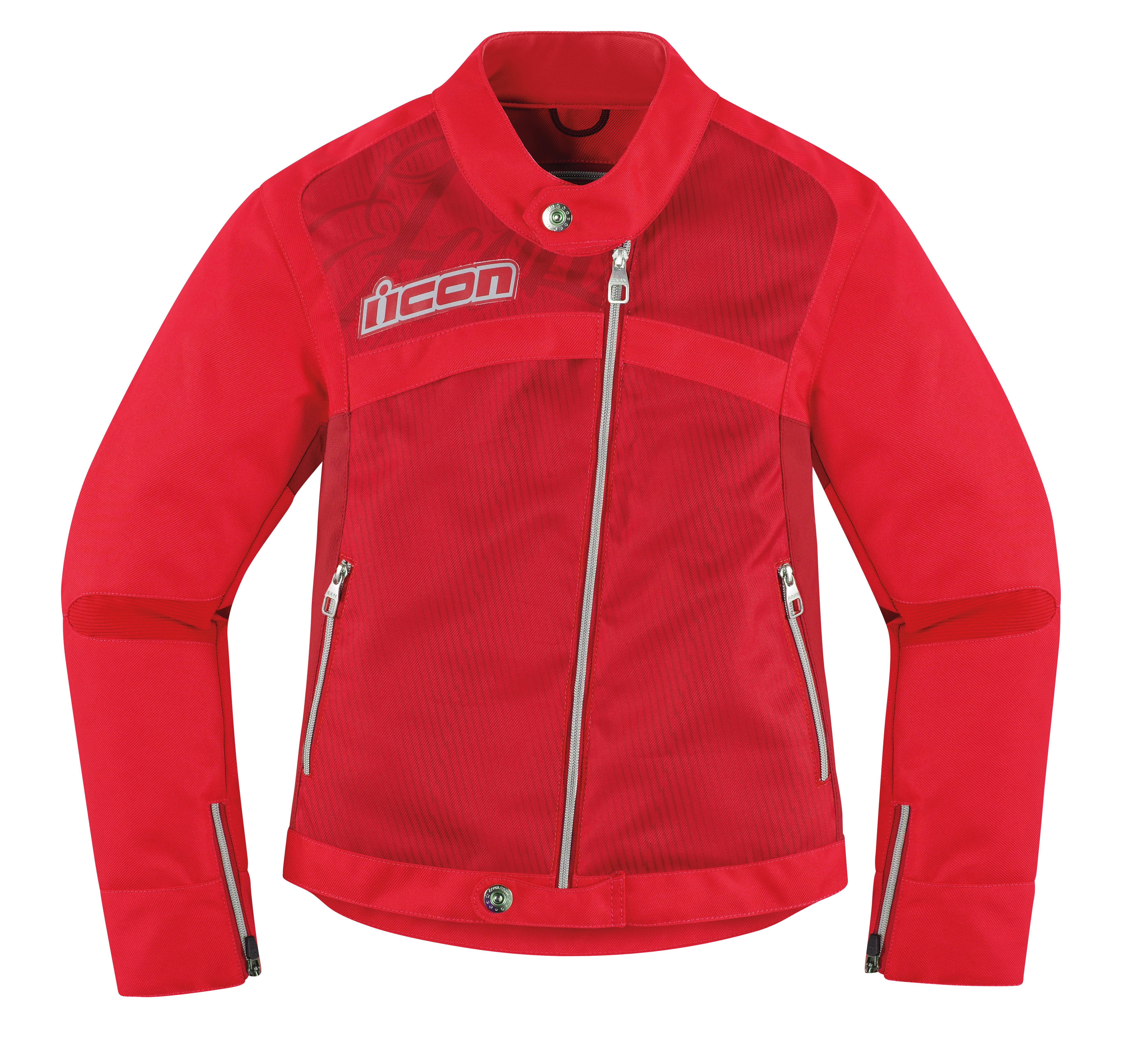 Icon hella 2 womens textile jacket red