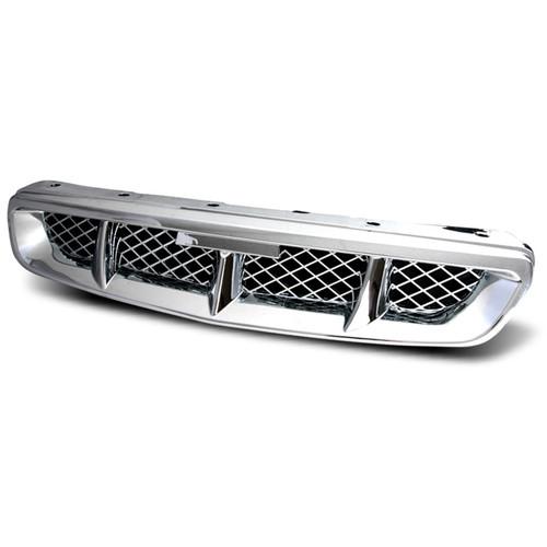 1999-2000 honda civic mu-ver.2 mesh grill  chrome (honda)