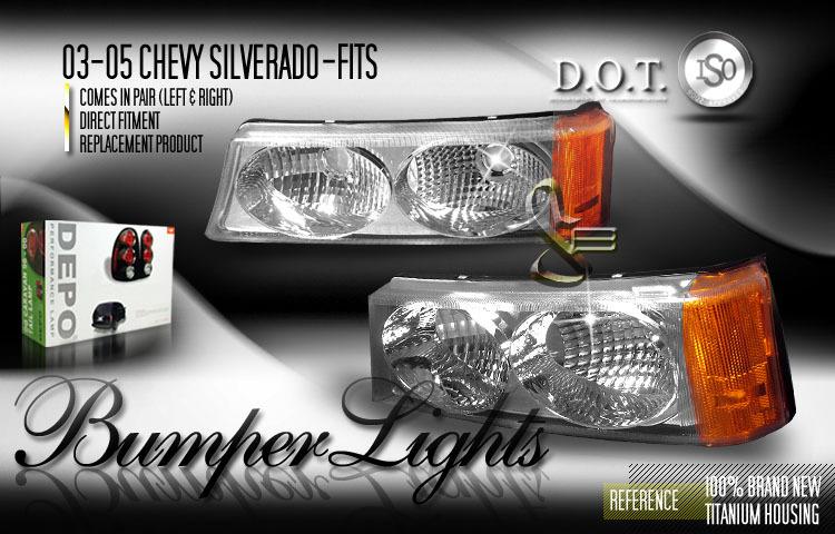 Depo pair euro style titanium twin-eyes park signal lights 03-05 chevy silverado