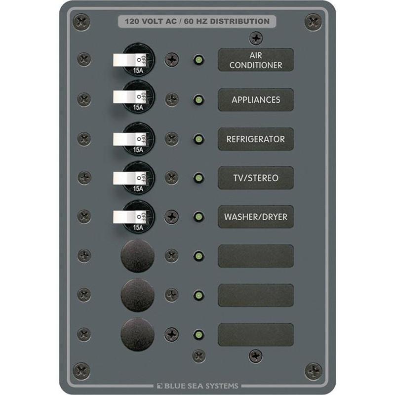 Blue sea 8059 ac 8 position toggle circuit breaker panel