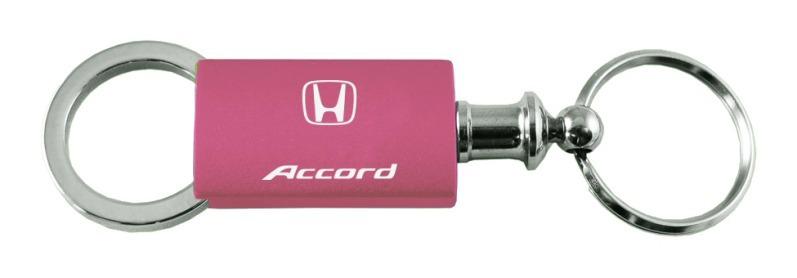 Honda accord pink valet metal keychain car ring tag key fob logo lanyard
