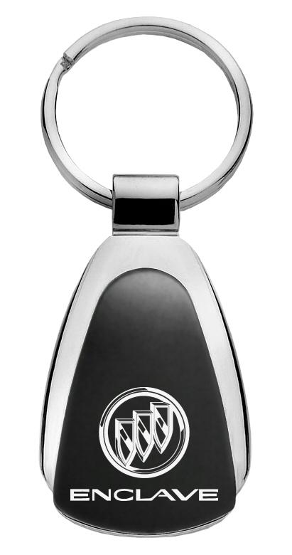 Buick enclave black tear drop keychain car ring tag key fob logo lanyard