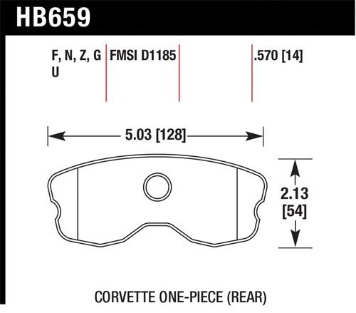 Hawk performance hb659z.570 disc brake pad 06-13 corvette corvette (canadian)