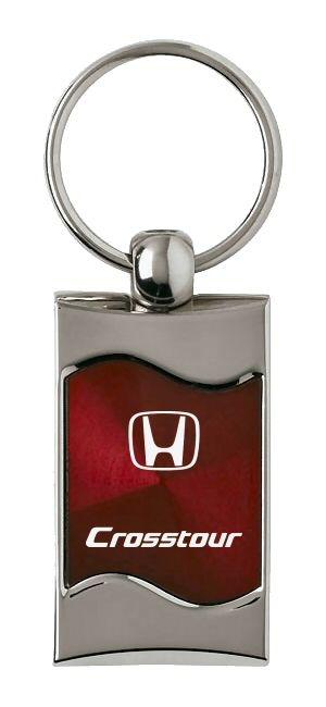 Honda crosstour crt burgundy rectangular wave key chain ring tag logo lanyard