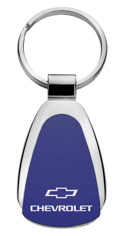 Chevrolet blue blue tear drop metal key chain ring tag key fob logo lanyard