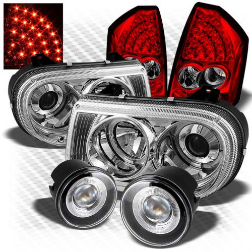 05-07 300c projector headlights + r/c led tail lights + projector fog lights set