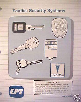 Pontiac security systems - locksmith - gm training