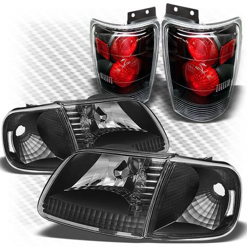 97-02 expedition black headlights + corner lights + altezza style tail lights