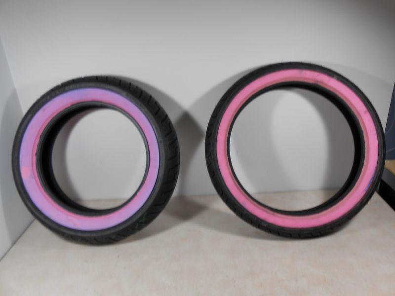 Harley davidson pink wall tires front and rear #1