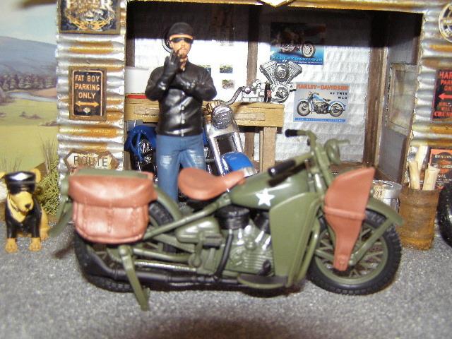 Harley '42 flat head army - olive - 1:18 - series 9