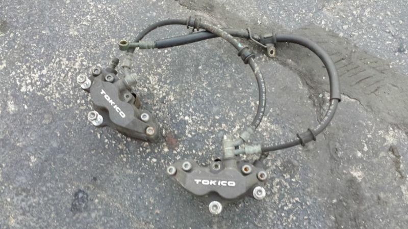 01 02 03 suzuki gsxr 600 750 tokico  front brake calipers oem and brake lines 