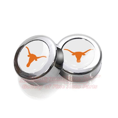 University of texas longhorns license plate frame chrome screw covers, pair