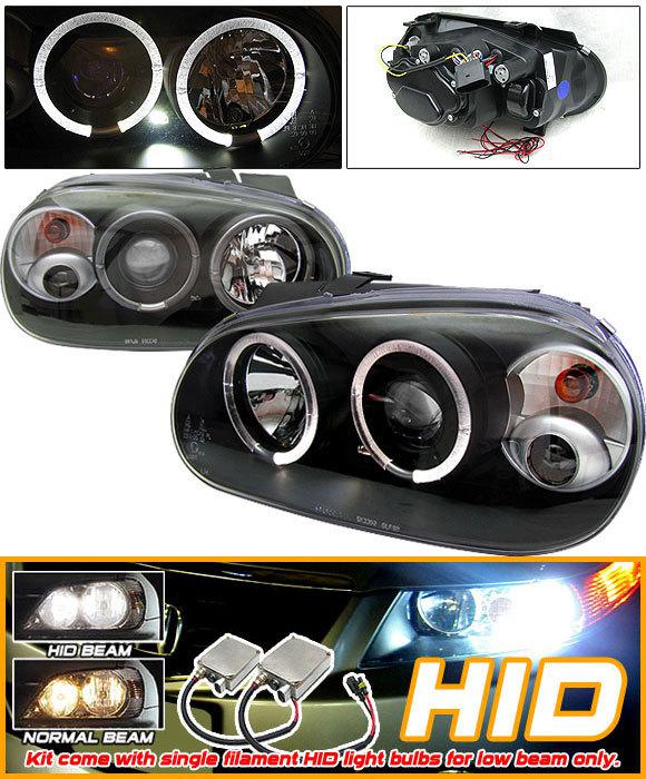 Xenon hid 99-05 vw golf 4 halo projector headlights + fog