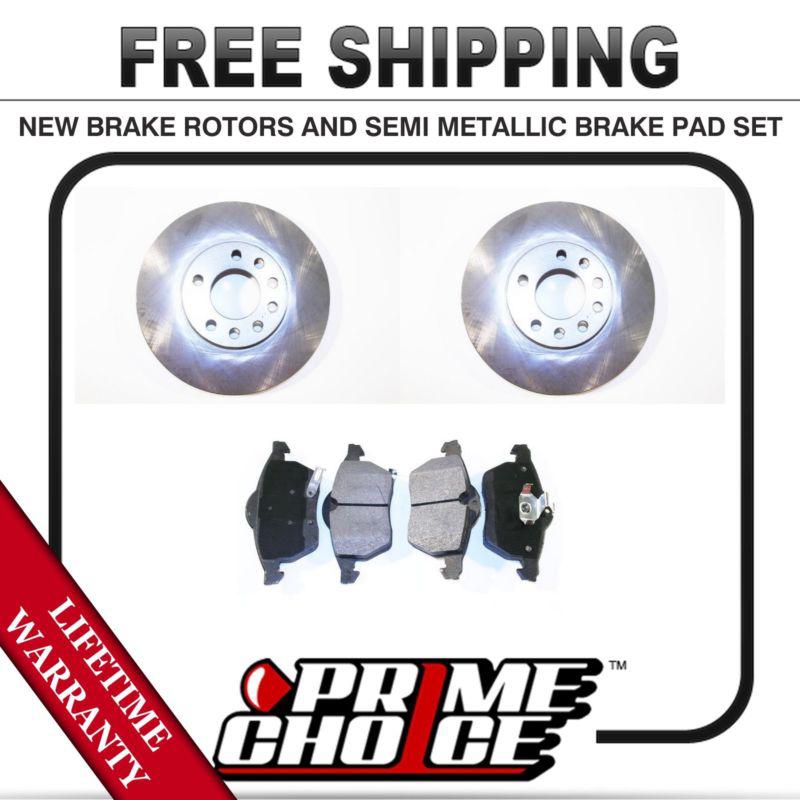 Front kit (2) brake rotors and (1 set) premium brake pads with lifetime warranty