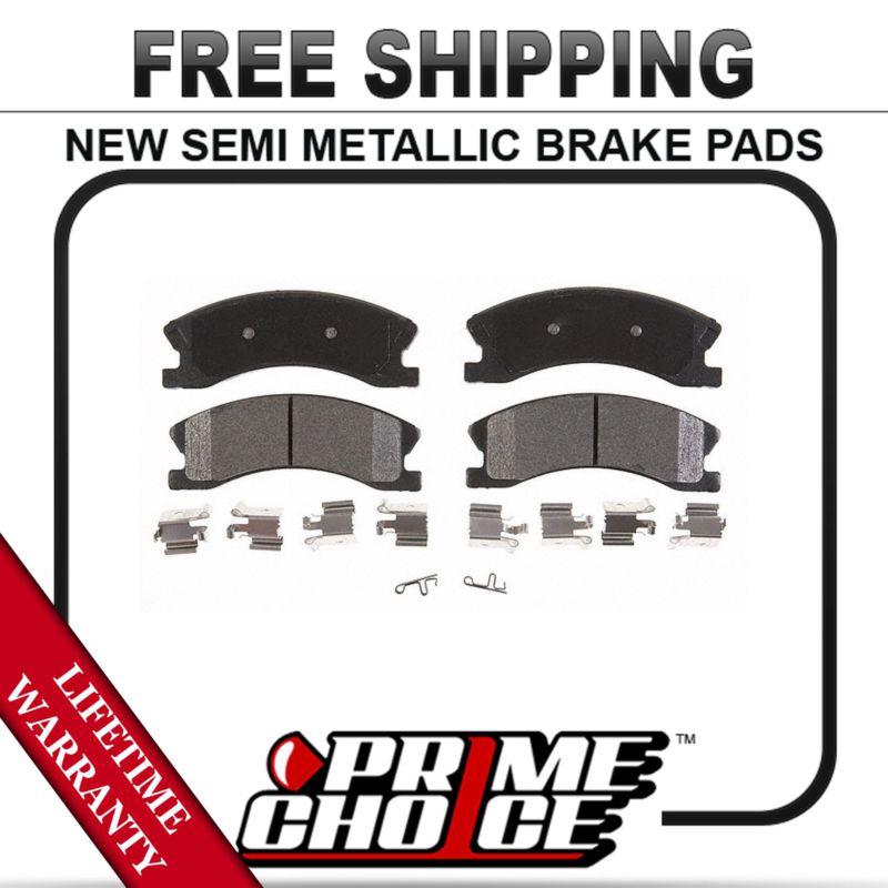 Front semi metallic disc brake pad kit full set with lifetime warranty