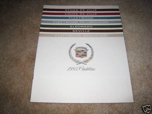 1985 cadillac sedan deville seville eldorado fleetwood sales brochure literature