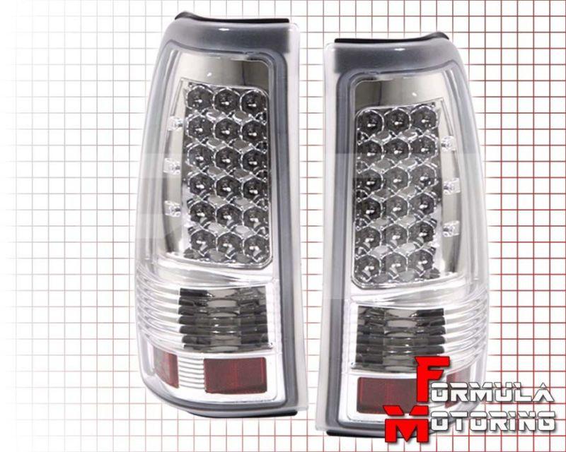 Chevy/gmc silverado/sierra pick up 99-02 led all chrome/clear light brake lamps