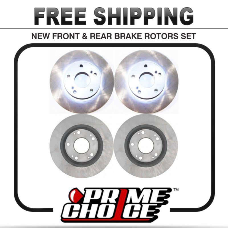 Set of 4 premium new brake disc rotors 2 complete pairs kit for front and rear