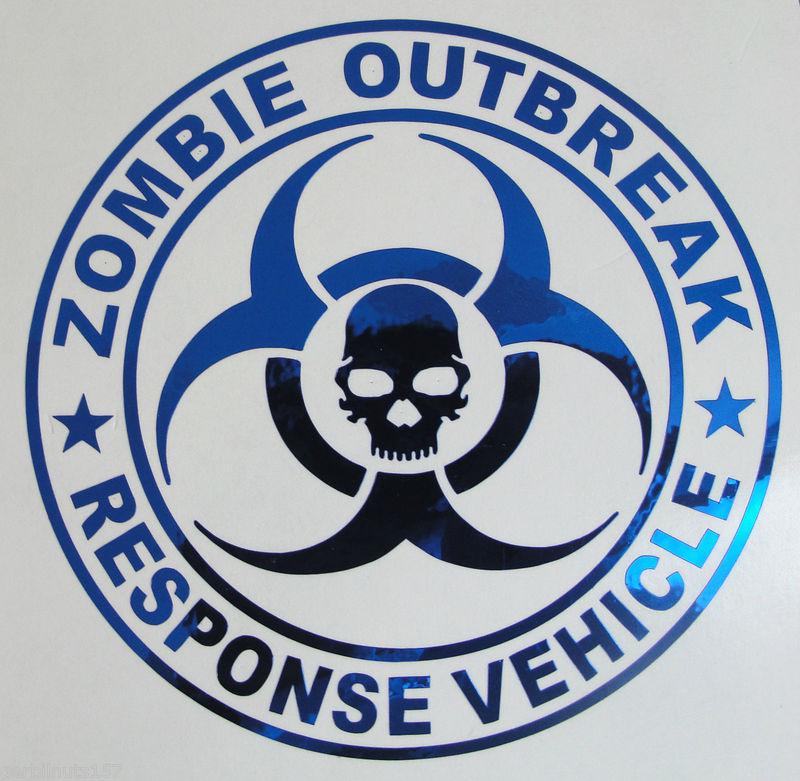 Zombie outbreak response vehicle decal 12"- apocalypse hunter unit team sticker