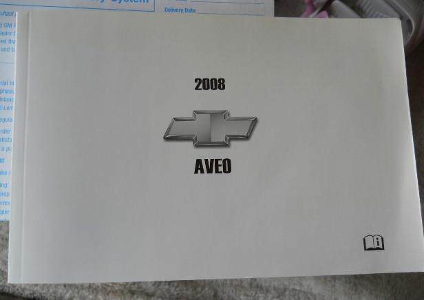 08  2008 chevrolet aveo owners manual & warranty