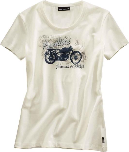 Bmw genuine motorcycle motorrad heritage ladies' t-shirt color off-white size l