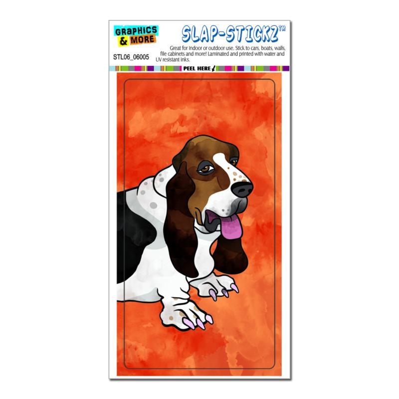 Basset hound close-up watercolor orange - slap-stickz™ window bumper sticker