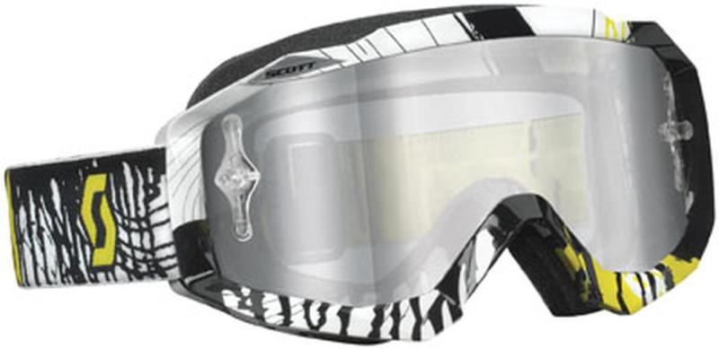 Scott hustle w/ silver chrome works lens adult goggles,oil slick yellow/black