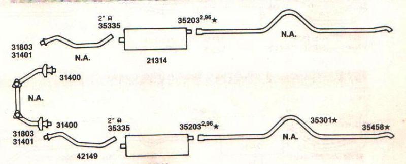 1958 chevy dual exhaust system, 304 stainless, with 348 engines