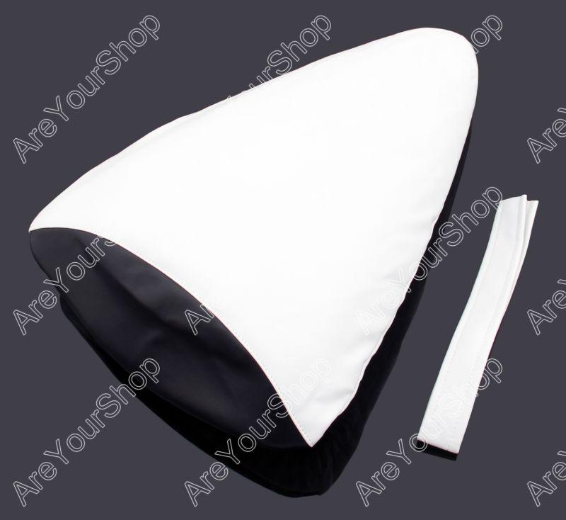 Passenger rear pu leather seat cowl cover pillon kawasaki zx6r 2007-2008 white