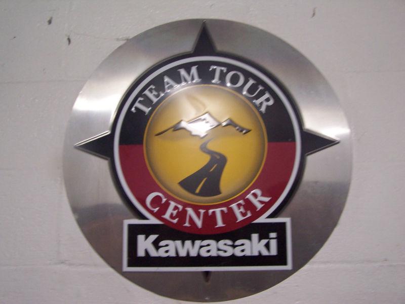 Kawasaki motorcyle team tour sign sign