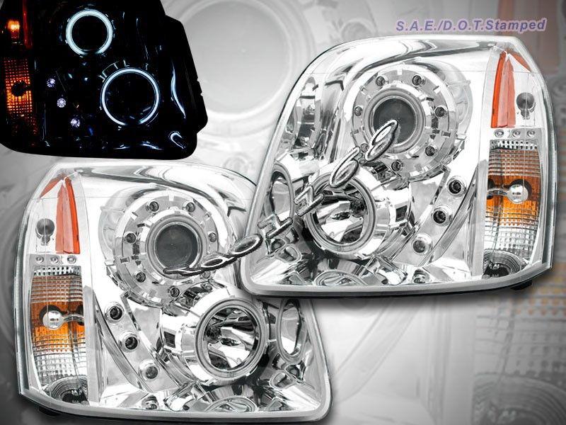 2007 2008 2009 2010 yukon xl denali ccfl halo led projector headlights chrome