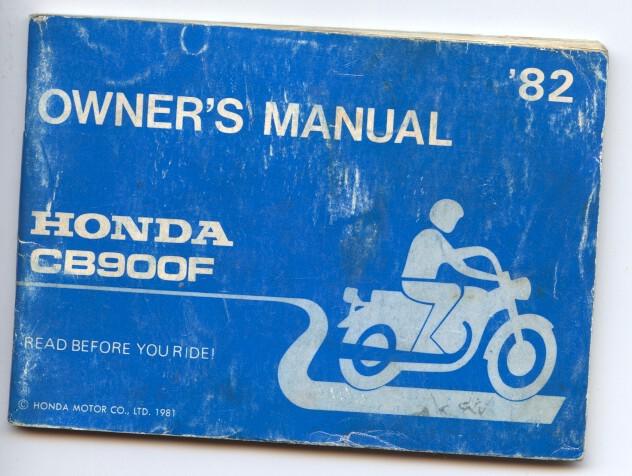 1982 honda cb900f owner's manual