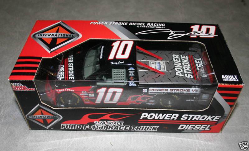 Autographed ford powerstroke terry cook truck 10 nascar camping diecast toy tin 