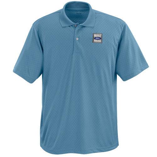 M l xl xxl built ford tough izod anit-bacterial blue jacquard pique polo shirt!