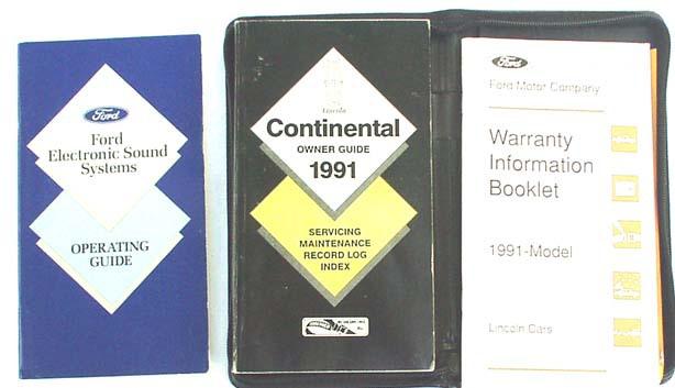 1991   lincoln continental    owners manual original 