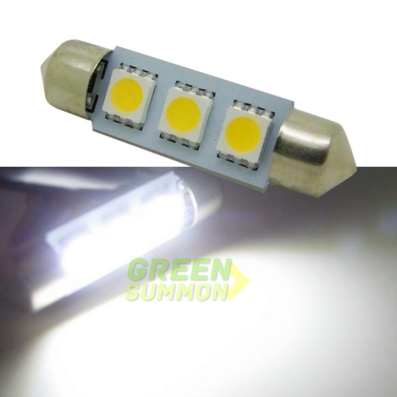 1x 39mm led 3-5050 smd white dome festoon door lights 6418 bulb dc 12v