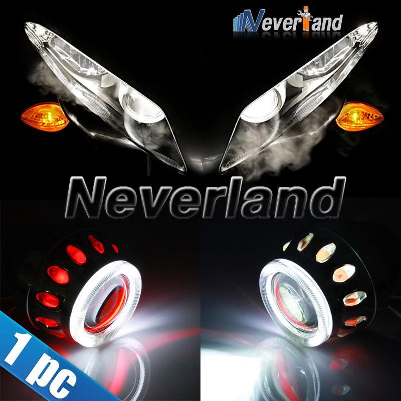 2.3" motorcycle angel & devil eye halo headlight projector lens bi-xenon hid kit