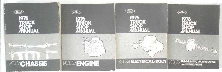 1976 ford truck shop repair manual 5 volume set f 100 - f 350 bronco more