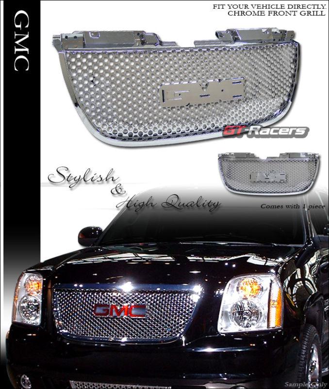 Chrome round hole mesh front hood bumper grill grille 2007-2012 gmc yukon denali