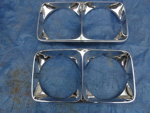 1973 cadillac eldoadro headlight bezels,  ( very sharp pair ) no pits.