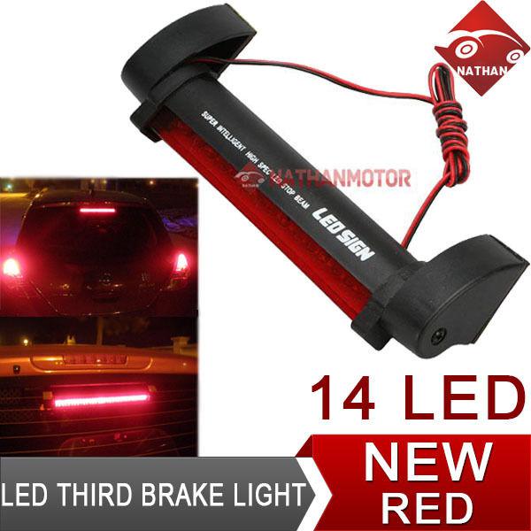 Red 14 led car auto third 3rd stop brake tail light  12v lamp self adhesive wow